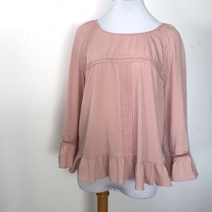 Pink long sleeve blush top size XL